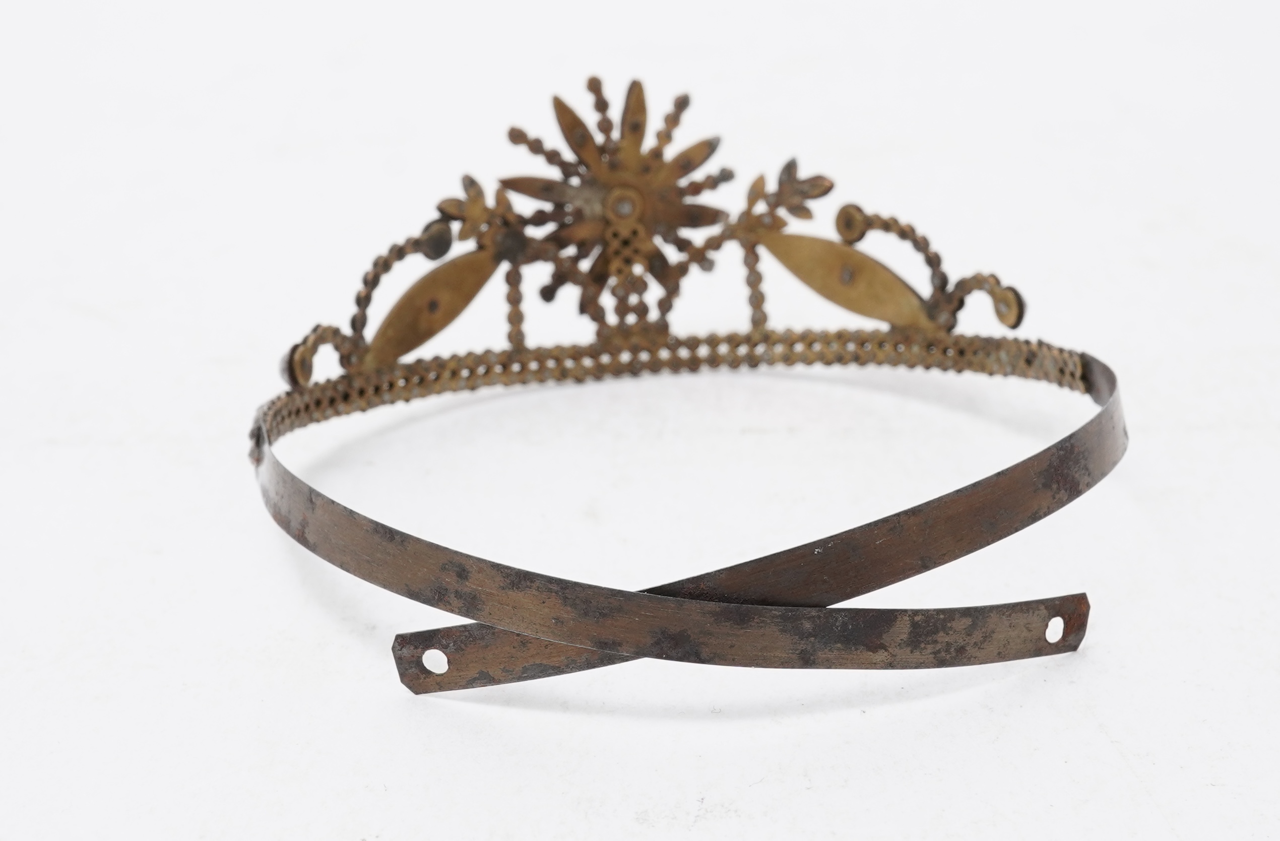 A cut steel tiara and a collection of jewels